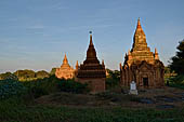 Old Bagan Myanmar. Group of monuments on the NW corner of the old city. 